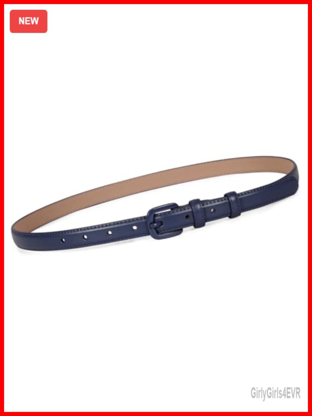 WHIPPY Skinny Genuine Leather Belt Thin Waist Jeans Pants Pin Buckle